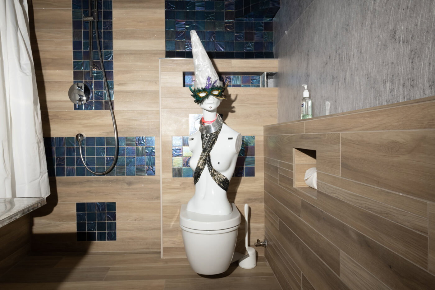 "Oh, sorry. I didn't realize this bathroom was occupied."