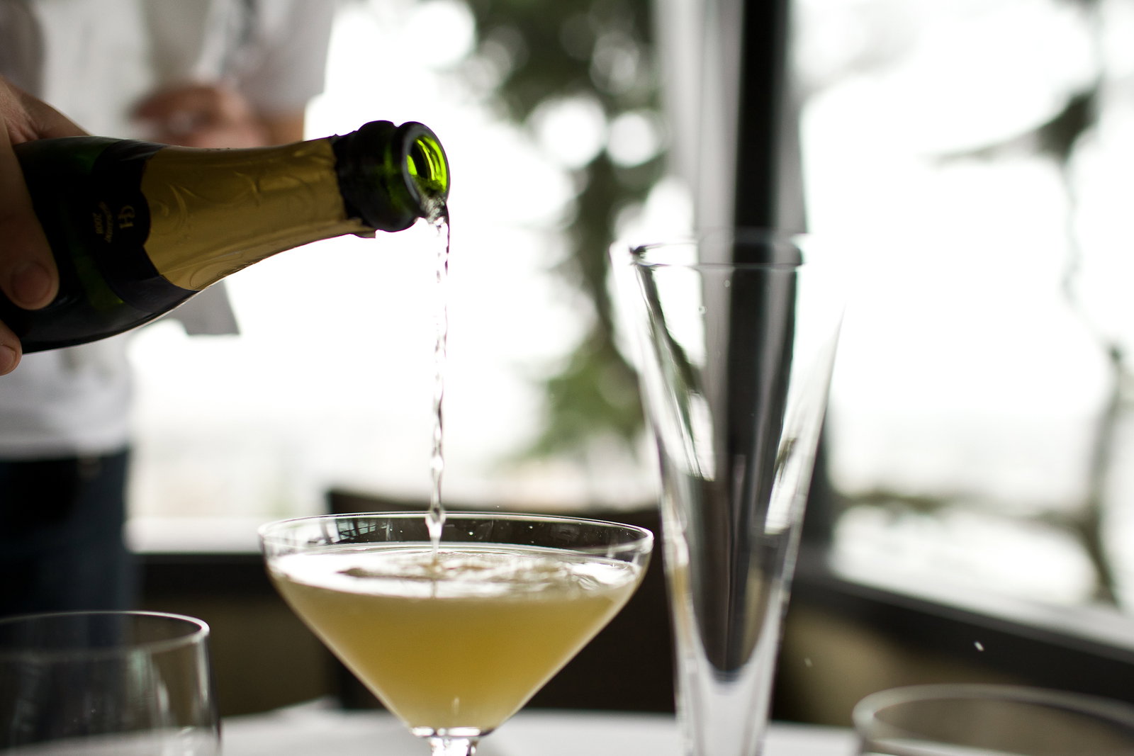 The drink is topped off with Charles Heidsieck Champagne. Photo: Lucas Anderson