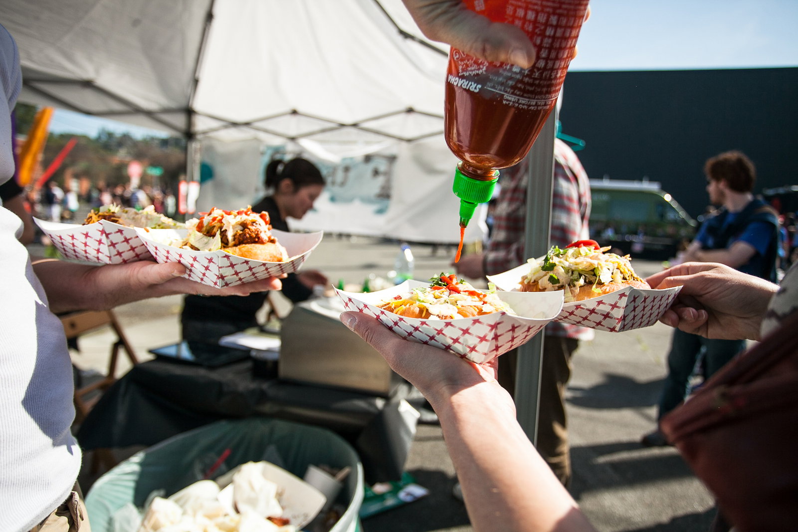 A dash of Sriracha spices up Indian tacos from Off the Rez.
