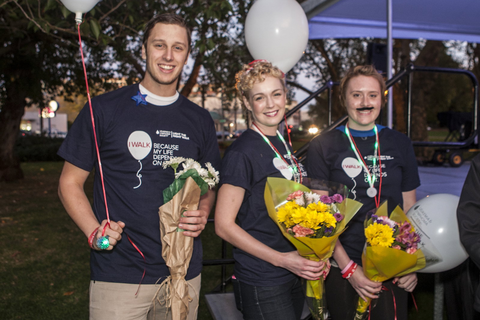 Honoree survivors Curran Parker, Rose Egge, and Kira Hanson
