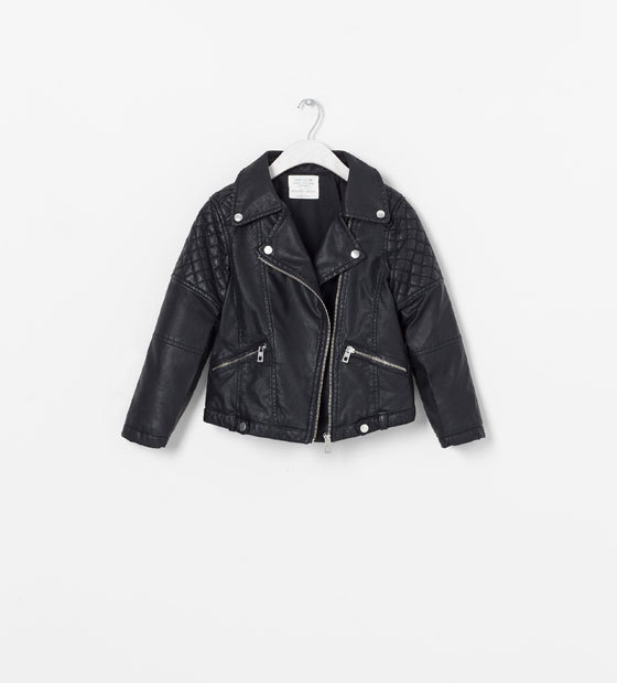 The Westlake location will include a children's department, and hopefully this adorable synthetic leather moto jacket ($65.90).Image via Zara