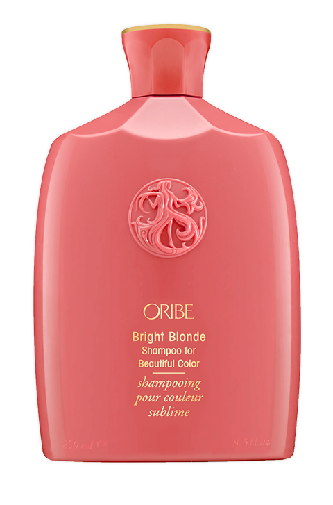 Color-safe and UV protectant shampoo and conditioner is a must! For blondes, Oribe has an incredible product called Bright Blonde that actually deposits color and shine back into the hair with every shampoo! SOURCE: Oribe