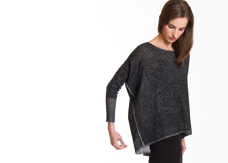 Independent Designer Runway Showcase runner up Paychi Guh fashioned this two-toned cashmere number for her spring 2014 collection, but we'd like to wear it now ($457).